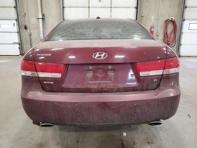 5NPEU46FX8H356256 - 2008 HYUNDAI SONATA SE MAROON photo 6