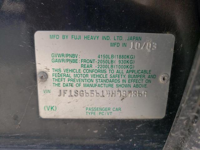 JF1SG65614H737869 - 2004 SUBARU FORESTER 2.5XS Noir photo 12