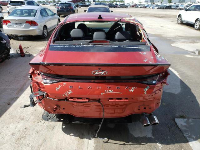 KMHLR4AF8NU237229 - 2022 HYUNDAI ELANTRA N LINE ORANGE photo 6