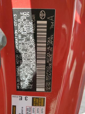 JTKJF5C75E3074277 - 2014 TOYOTA SCION TC 红色 照片 12