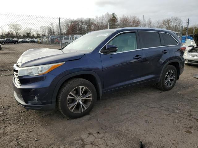 5TDJKRFH0GS303285 - 2016 TOYOTA HIGHLANDER XLE BLUE photo 1