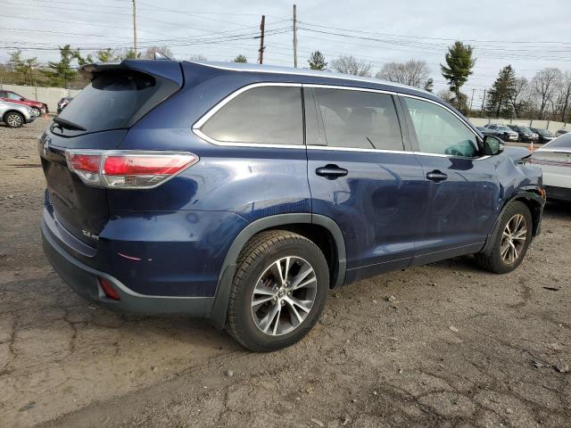 5TDJKRFH0GS303285 - 2016 TOYOTA HIGHLANDER XLE BLUE photo 3