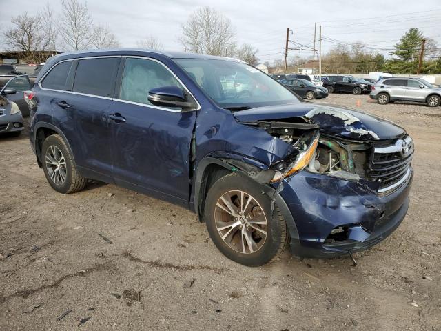 5TDJKRFH0GS303285 - 2016 TOYOTA HIGHLANDER XLE BLUE photo 4