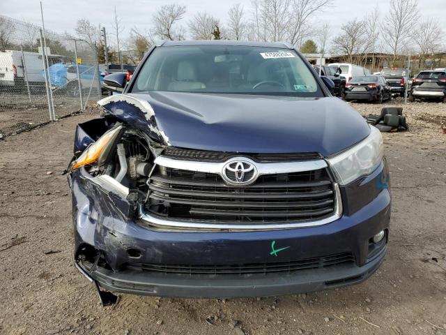 5TDJKRFH0GS303285 - 2016 TOYOTA HIGHLANDER XLE BLUE photo 5