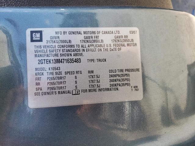 2GTEK13M471635483 - 2007 GMC NEW SIERRA K1500 CHARCOAL photo 13