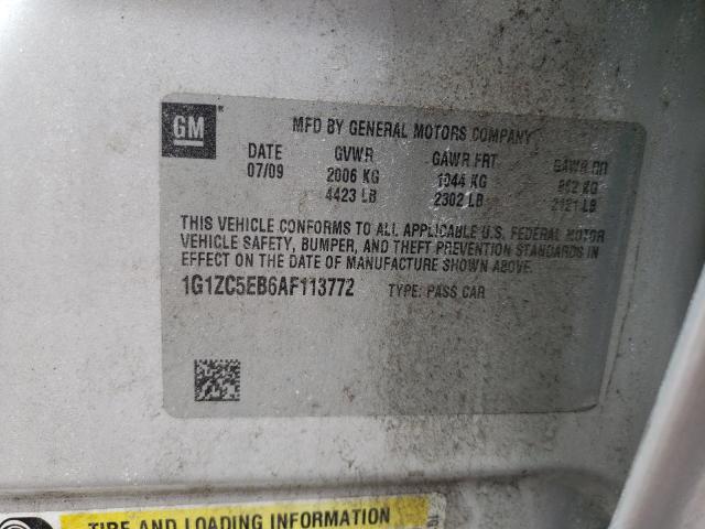 1G1ZC5EB6AF113772 - 2010 CHEVROLET MALIBU 1LT 银色 照片 12