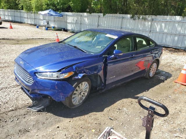 3FA6P0LU9GR285866 - 2016 FORD FUSION SE HYBRID BLUE photo 1