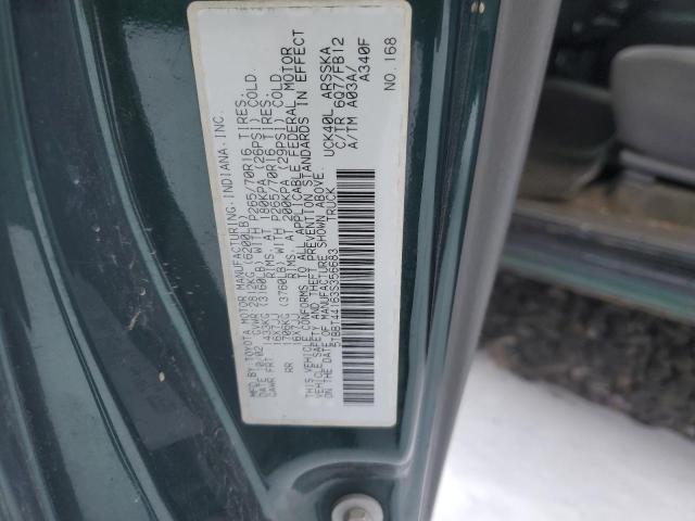 5TBBT44163S356683 - 2003 TOYOTA TUNDRA ACCESS CAB SR5 GREEN photo 13