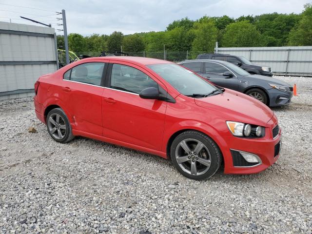 1G1JG5SB1F4173337 - 2015 CHEVROLET SONIC RS RED photo 4