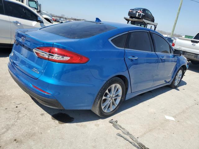 3FA6P0MU2KR255969 - 2019 FORD FUSION SEL BLUE photo 3