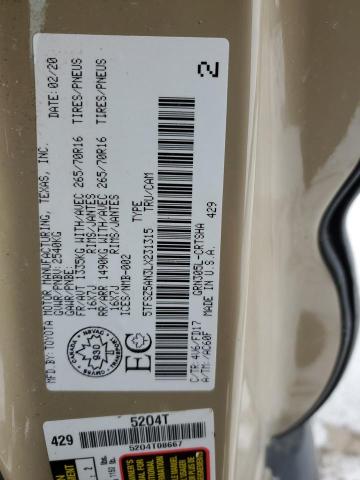 5TFSZ5AN3LX231315 - 2020 TOYOTA TACOMA ACCESS CAB Коричневый фото 12