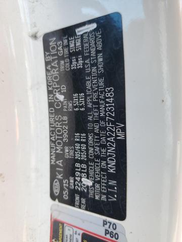 KNDJN2A22F7231483 - 2015 KIA SOUL WHITE photo 12