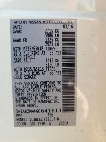 5N1AR2MM4GC641613 - 2016 NISSAN PATHFINDER S Սպիտակ լուսանկար 13