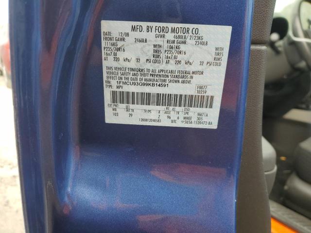 1FMCU93G99KB14591 - 2009 FORD ESCAPE XLT BLUE photo 13