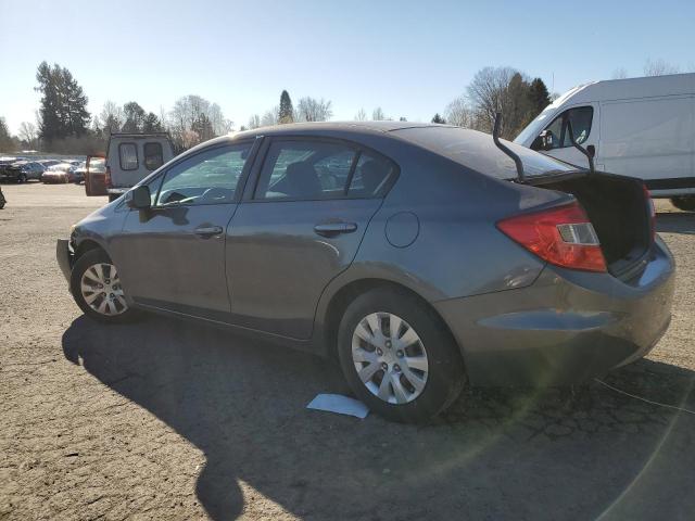 2HGFB2F51CH602796 - 2012 HONDA CIVIC LX GRAY photo 2