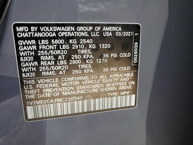 1V2ME2CA1MC220740 - 2021 VOLKSWAGEN ATLAS CROS SE Boz foto 14