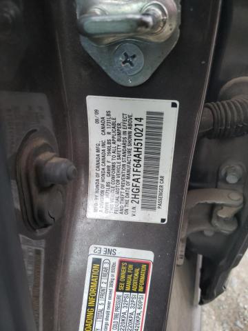 2HGFA1F64AH510214 - 2010 HONDA CIVIC LX-S ვერცხლისფერი ფოტო 12