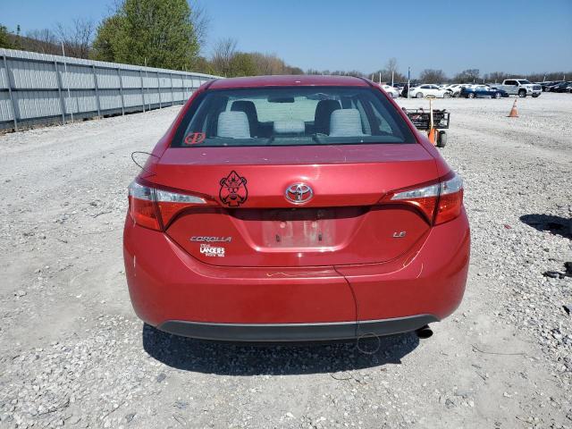 2T1BURHE6EC073615 - 2014 TOYOTA COROLLA L RED photo 6