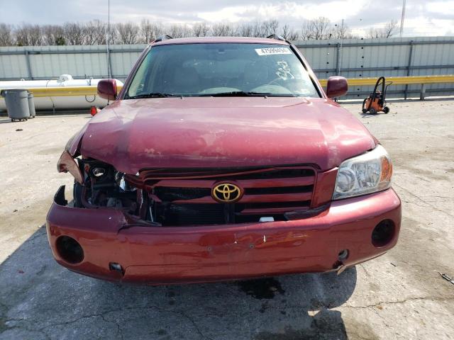 JTEDP21A140038628 - 2004 TOYOTA HIGHLANDER BASE RED photo 5