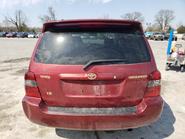 JTEDP21A140038628 - 2004 TOYOTA HIGHLANDER BASE RED photo 6