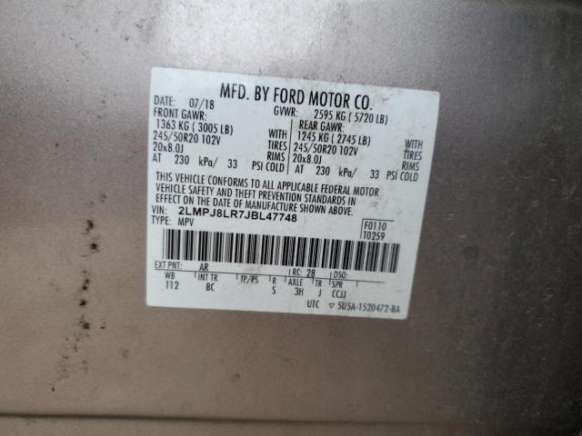 2LMPJ8LR7JBL47748 - 2018 LINCOLN MKX RESERVE Շագանակագույն լուսանկար 13