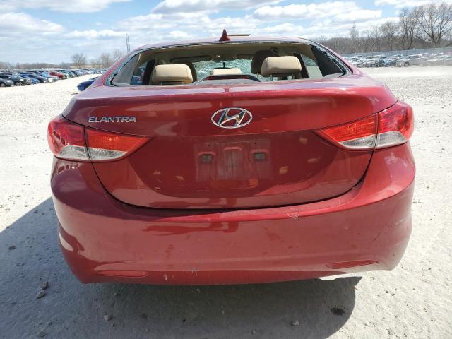 KMHDH4AE0CU331021 - 2012 HYUNDAI ELANTRA GLS RED photo 6