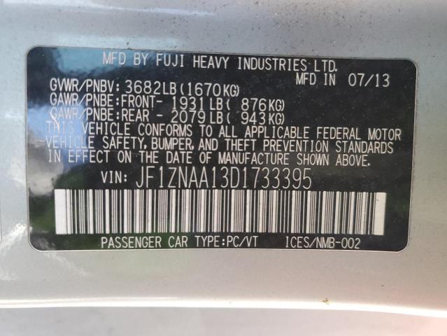 JF1ZNAA13D1733395 - 2013 TOYOTA SCION FR-S SILVER photo 12