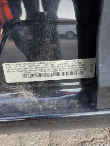 3VWEF71K07M071622 - 2007 VOLKSWAGEN JETTA WOLFSBURG 黑色 照片 12