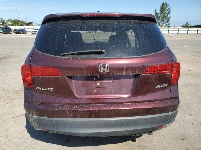 5FNYF6H57HB070564 - 2017 HONDA PILOT EXL BURGUNDY photo 6