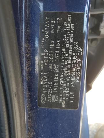 KMHCN4AC3BU581824 - 2011 HYUNDAI ACCENT GLS BLUE photo 12