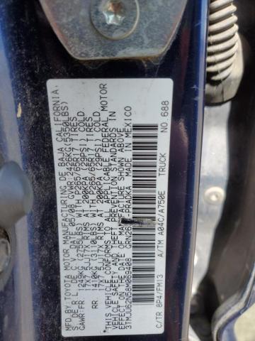3TMJU62N58M069408 - 2008 TOYOTA TACOMA DOUBLE CAB PRERUNNER BLUE photo 12