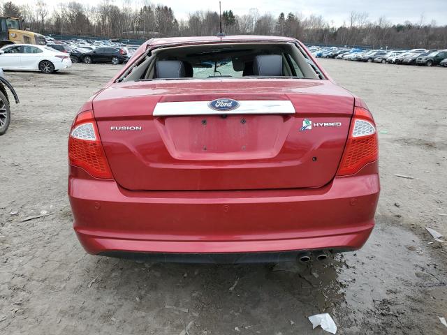 3FADP0L35BR182421 - 2011 FORD FUSION HYBRID RED photo 6