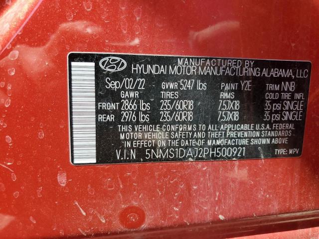 5NMS1DAJ2PH500921 - 2023 HYUNDAI SANTA FE SE MAROON photo 14