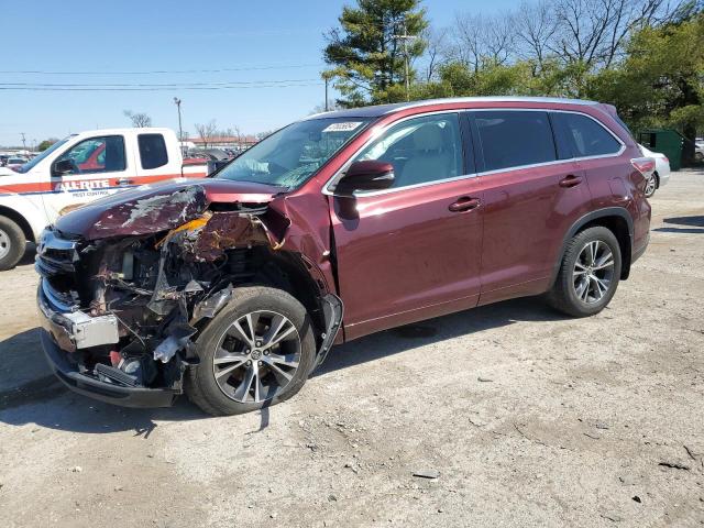 5TDJKRFH3GS354697 - 2016 TOYOTA HIGHLANDER XLE MAROON photo 1