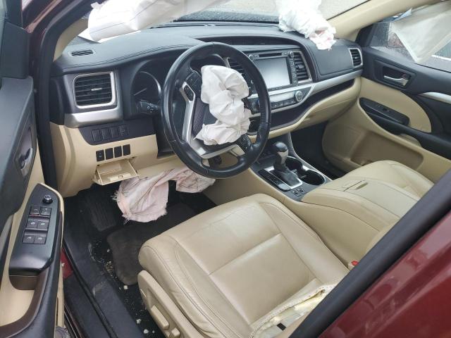 5TDJKRFH3GS354697 - 2016 TOYOTA HIGHLANDER XLE MAROON photo 8
