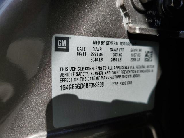 1G4GE5GD6BF399398 - 2011 BUICK LACROSSE CXS 灰色 照片 12