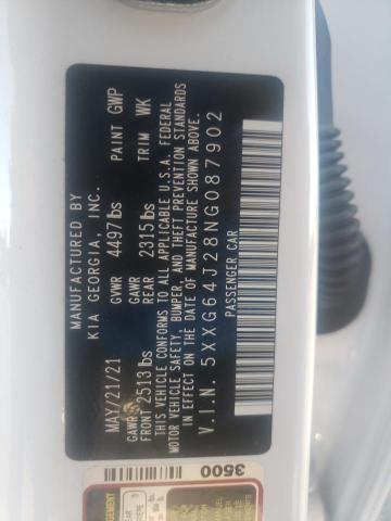 5XXG64J28NG087902 - 2022 KIA K5 GT LINE WHITE photo 12