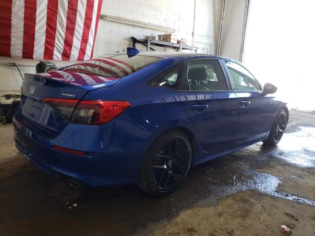 2HGFE2F53NH598390 - 2022 HONDA CIVIC SPORT BLUE photo 3