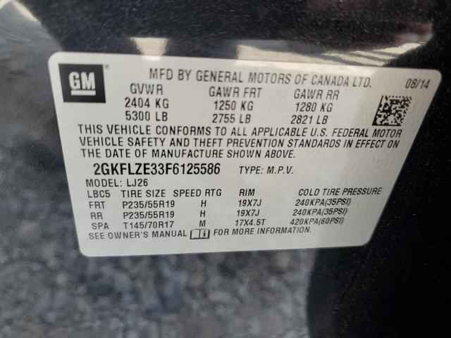 2GKFLZE33F6125586 - 2015 GMC TERRAIN DENALI BLACK photo 13