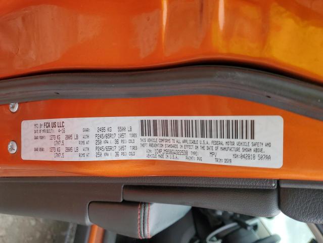 1C4PJMBS8GW322538 - 2016 JEEP CHEROKEE TRAILHAWK ORANGE photo 13