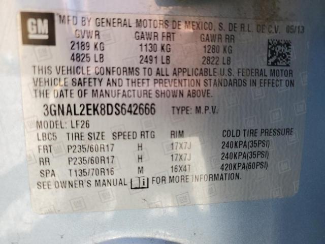 3GNAL2EK8DS642666 - 2013 CHEVROLET CAPTIVA LS ლურჯი ფოტო 12