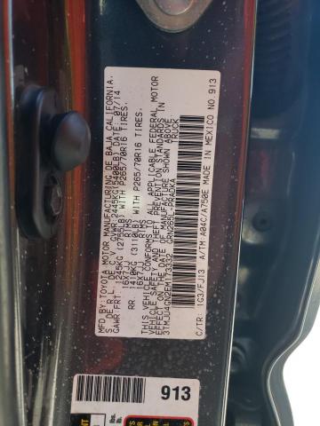 3TMJU4GN2EM173332 - 2014 TOYOTA TACOMA DOUBLE CAB PRERUNNER GRAY photo 13