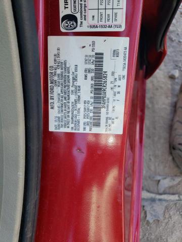 3FAHP0JA9CR265824 - 2012 FORD FUSION SEL RED photo 12
