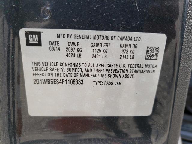 2G1WB5E34F1106333 - 2015 CHEVROLET IMPALA LIM LT GRAY photo 12