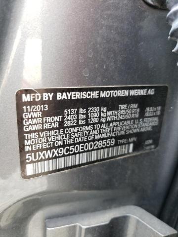 5UXWX9C50E0D28559 - 2014 BMW X3 XDRIVE28I SILVER photo 12