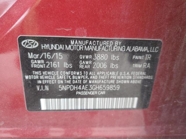 5NPDH4AE3GH659859 - 2016 HYUNDAI ELANTRA SE RED photo 13