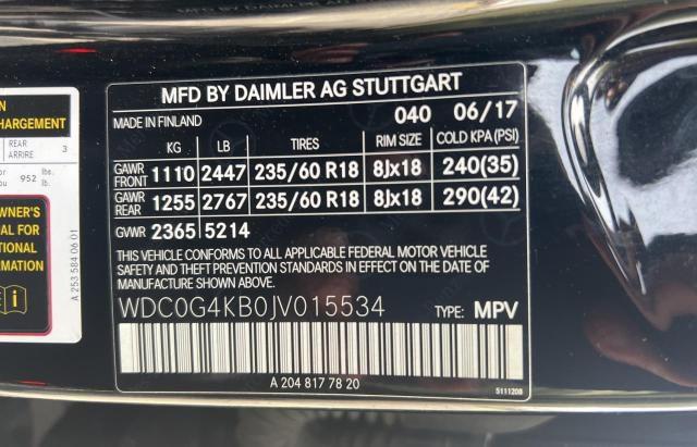 WDC0G4KB0JV015534 - 2018 MERCEDES-BENZ GLC 300 4MATIC BLACK photo 10