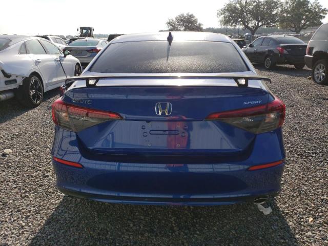 2HGFE2F57NH569815 - 2022 HONDA CIVIC SPORT BLUE photo 6