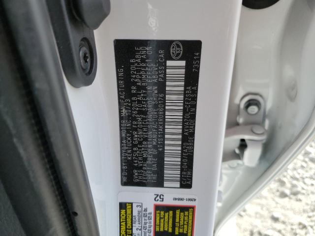 4T1S11AKXRU860176 - 2024 TOYOTA CAMRY SE NIGHT SHADE WHITE photo 12