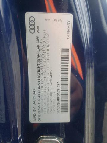 WAUVGAFR8DA031037 - 2013 AUDI S5 PRESTIGE 蓝色 照片 12